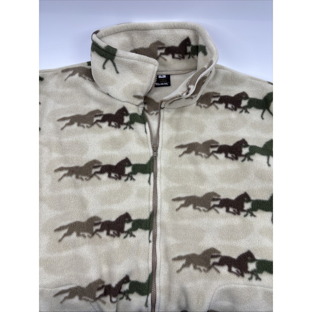 Vintage 90's Polar Tec Outdoor Fleece Galloping Horses XL
